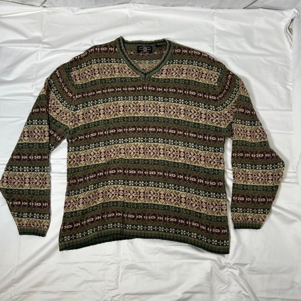 Vintage American Eagle Sweater Mens 90s Y2k Patterm Brown Earth Tones‎ XL